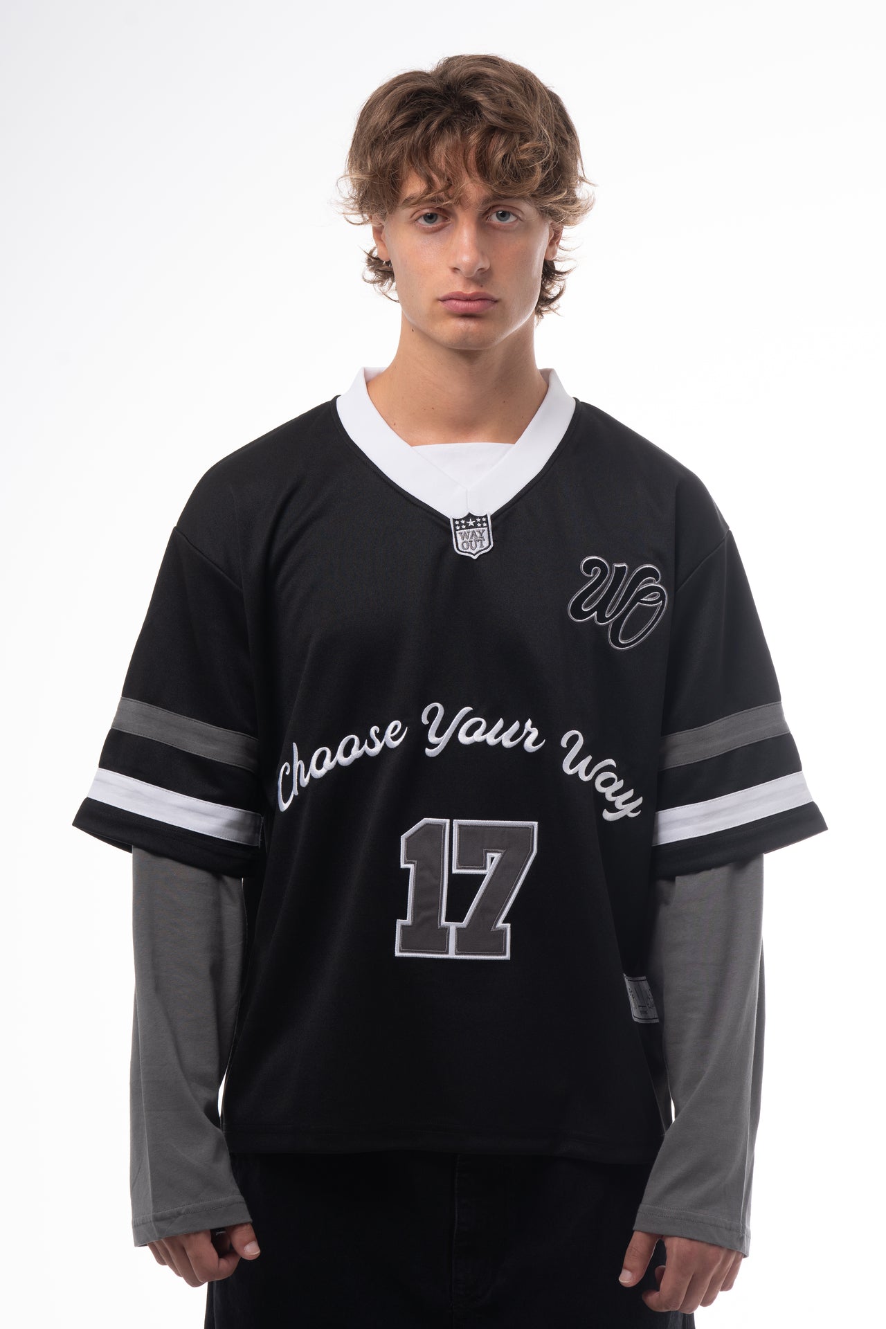 WO JERSEY DOUBLE SLEEVES BLACK