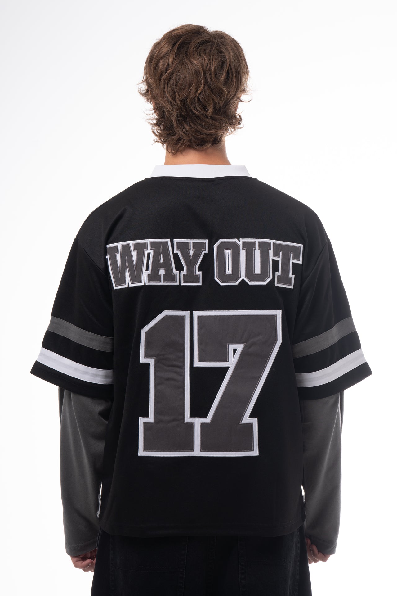 WO JERSEY DOUBLE SLEEVES BLACK